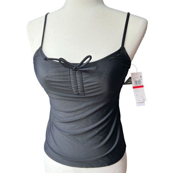 Salt and Cove Swim Womens sz XS Tankini Black Witchy Goth Basic Straps - Picture 1 of 7